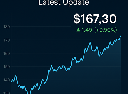 A stock market chart displaying Apple Inc.'s share price movement in 2025, showing market trends and fluctuations.