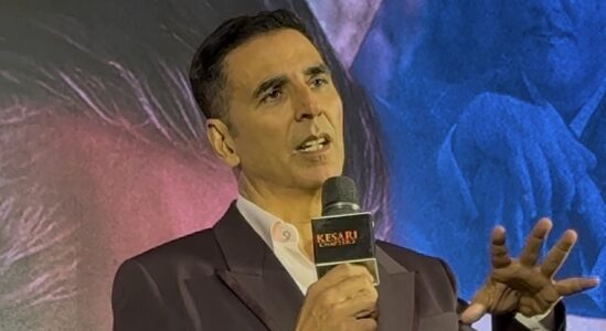 Akshay Kumar responds to Jaya Bachchan's toilet remark at Kesari Chapter 2 launch.