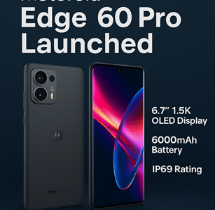 Motorola Edge 60 Pro smartphone with 6.7-inch 1.5K OLED display and 6000mAh battery launched in India.