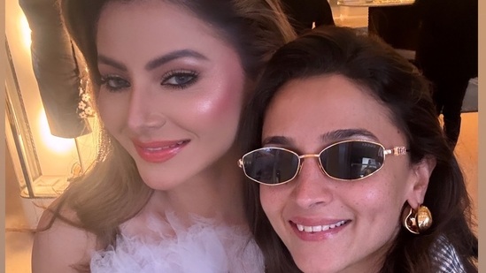 Alia Bhatt Urvashi Rautela Cannes 2025 red carpet look.