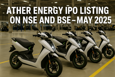 Ather Energy IPO listing on NSE and BSE – May 2025.
