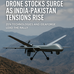 Drone stocks surge amid India-Pakistan conflict as Zen Technologies and IdeaForge lead the rally.