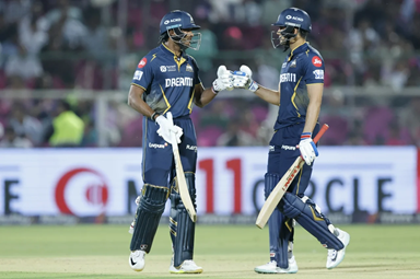 GT vs SRH IPL 2025 Match 51 – Shubman Gill celebrates after scoring 76 runs against Sunrisers Hyderabad.