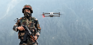 Military drone surveillance over the India Pakistan border