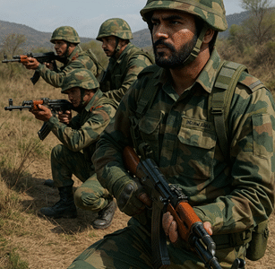Indian Army soldiers ready for Operation Sindoor near LoC.