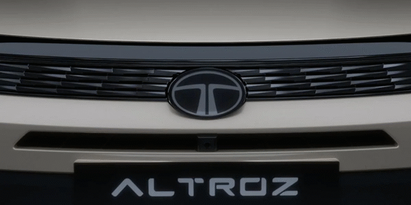 Tata Altroz facelift 2025 teaser showing LED headlamps and redesigned grille