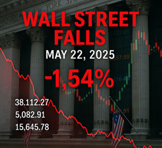 Wall Street stock market tumble 2025 due to US debt concerns and high treasury yields.