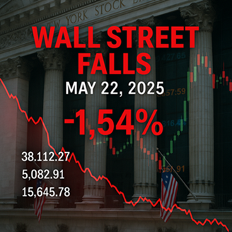Wall Street stock market tumble 2025 due to US debt concerns and high treasury yields.