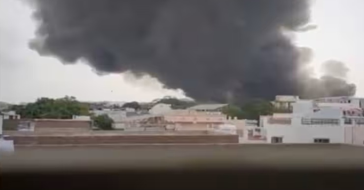 Air India flight AI171 crash smoke after takeoff in Ahmedabad on June 12, 2025