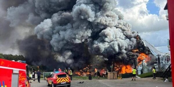 Tomorrowland 2025 main stage fire in Boom Belgium
